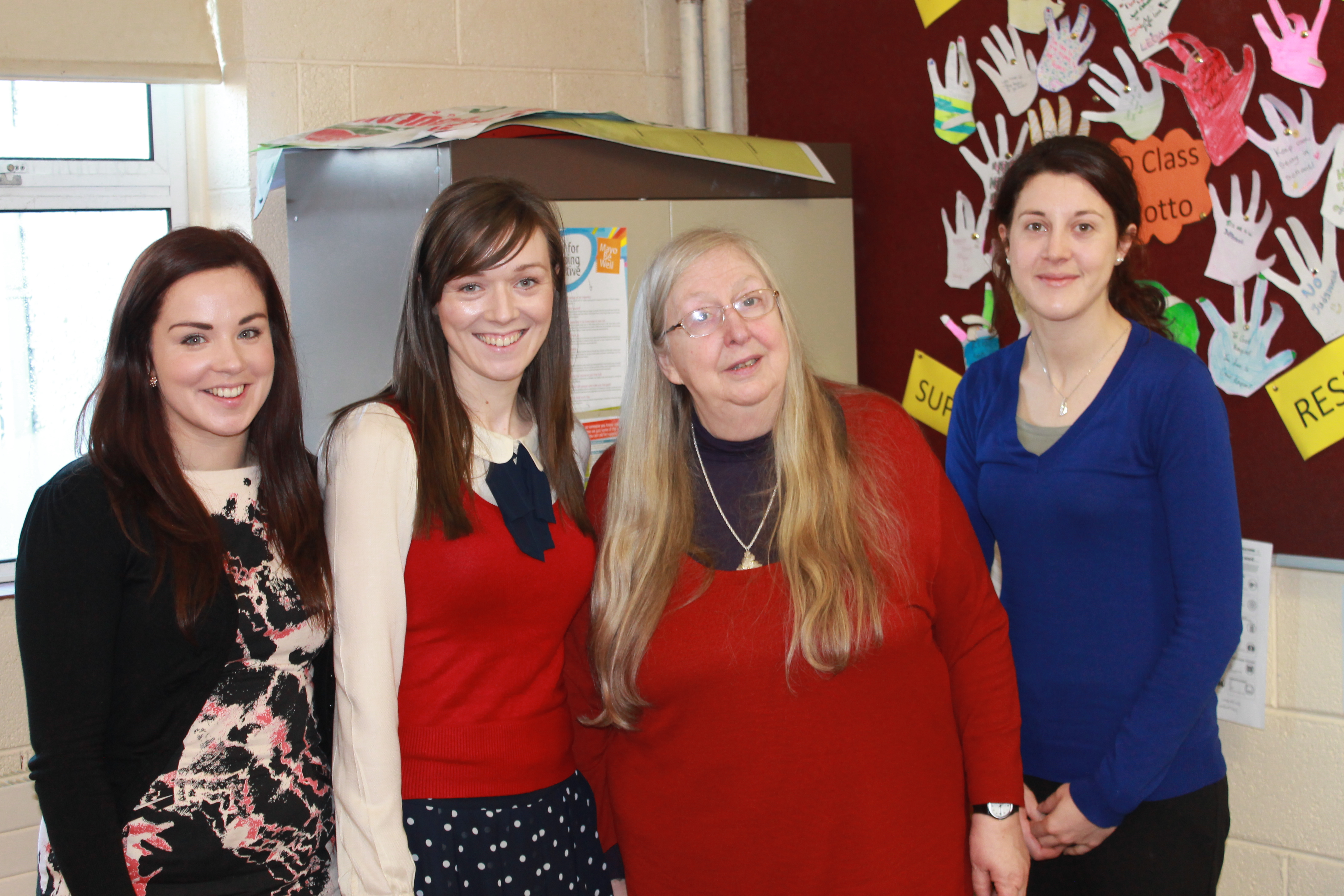 Members of the Davitt College, Castlebar English Department were honoured with a visit from Award-Winning Irish poet Eiléan Ní Chuilleanáin. Pictured from left: Ms. Emer Whyte, Ms. Veronica Morley, Ms. Eiléan Ní Chuilleanáin and Ms. Erin O’Hara