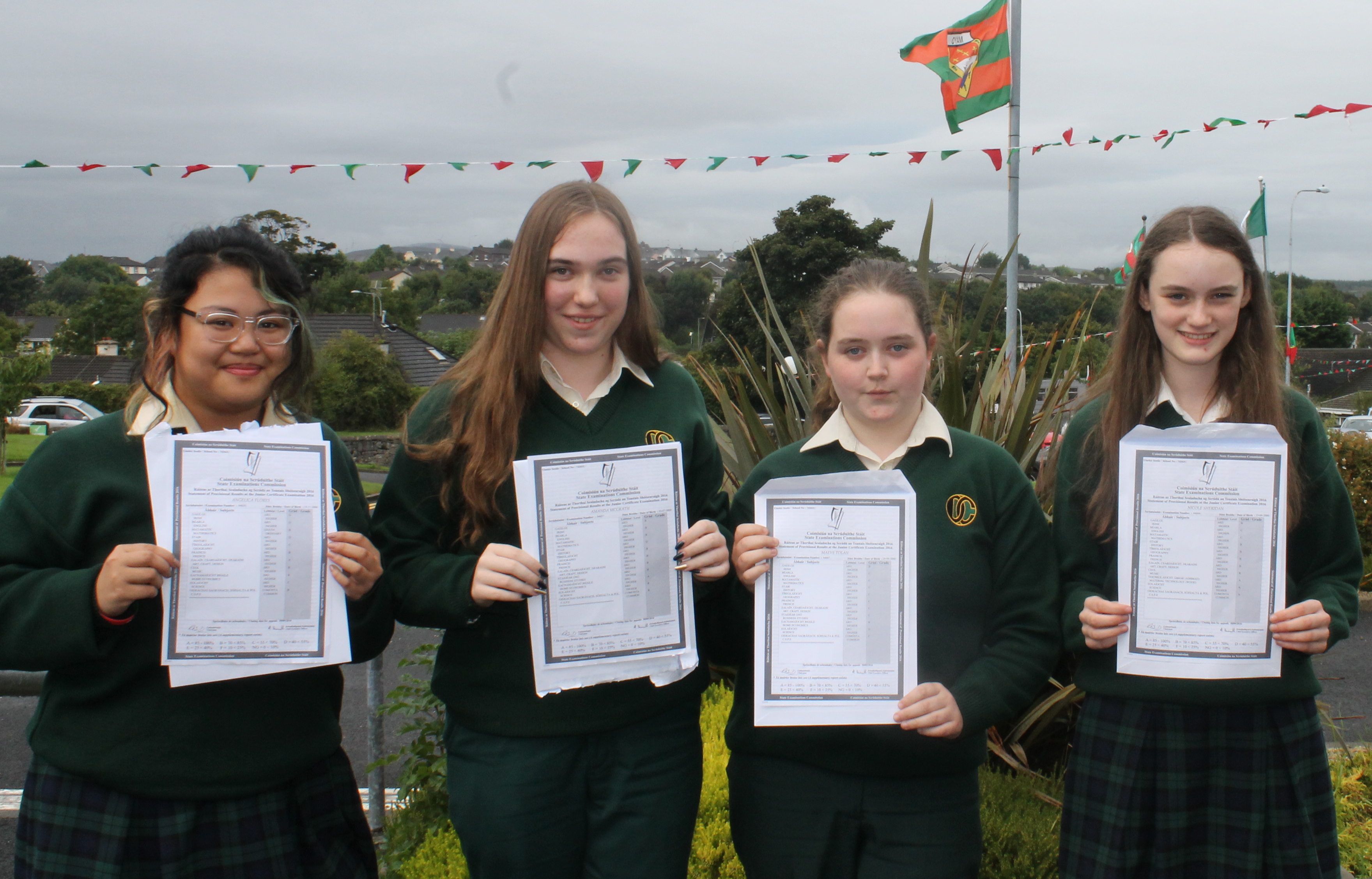 Angelica Flores, Amanda McGrath, Maeve Tolan and  Nicole Sheridan of Davitt College, Castlebar celebrate their excellent Junior Certificate results 2016.