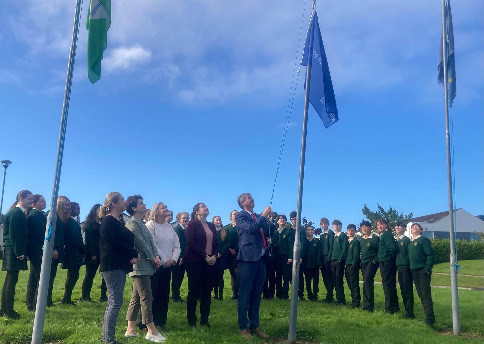 Mr. Conor O' Reilly (Principal), Ms. Anita Gallagher (Deputy Principal), Ms. Stephanie Kelly & Mrs. Maria Carey ( from Business Dept / MFL Dept, who are the Erasmus + Coordinators in Davitt College ) , Ms. Annette Newell ( from the MFL Dept , Erasmus + Committee) accompanied by Ms. Stephanie Kelly's First Year CSPE class.