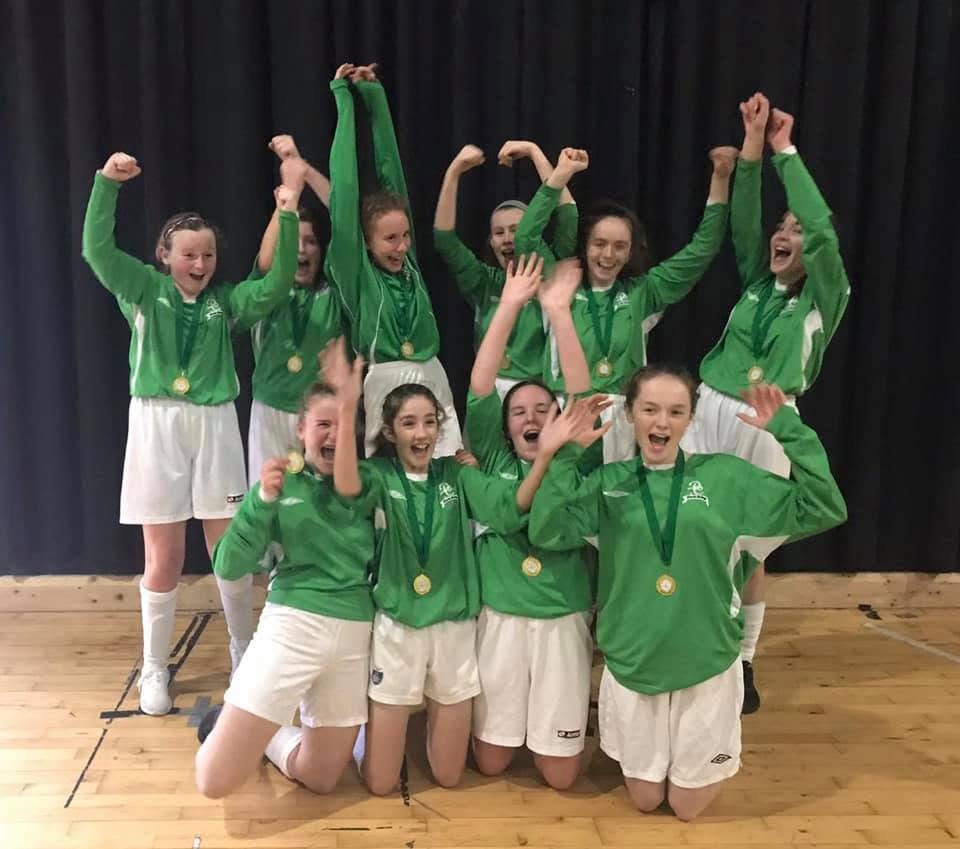 COUNTY CHAMPIONS! First Year Girls Capture FAI Mayo Futsal Title
