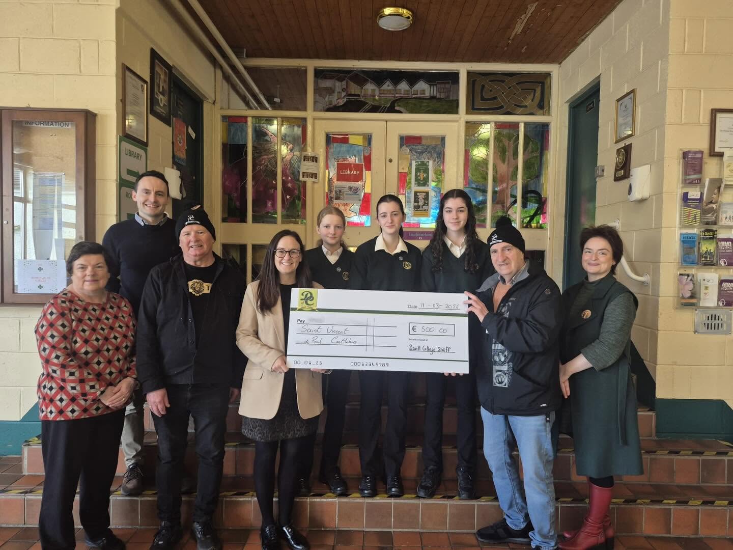 TY Leadership in Action: Davitt College Presents €500 Cheque to St. Vincent de Paul