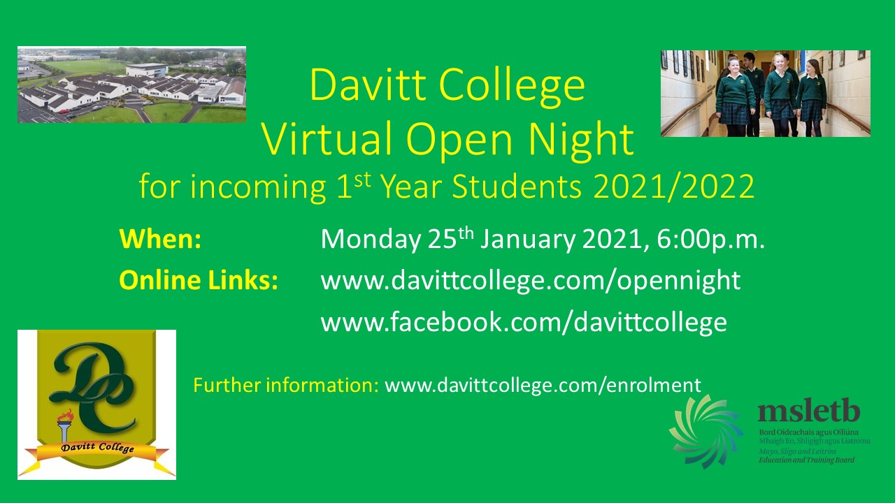 Virtual Open Night 2021 | Oíche Oscailte 2021