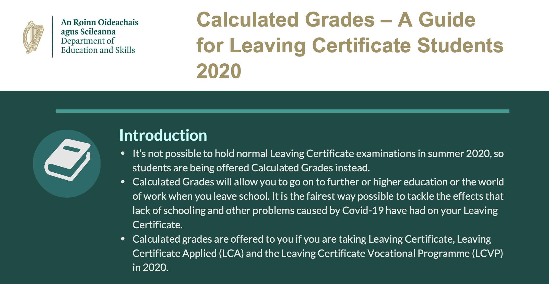 Calculated Grades Information Schedule