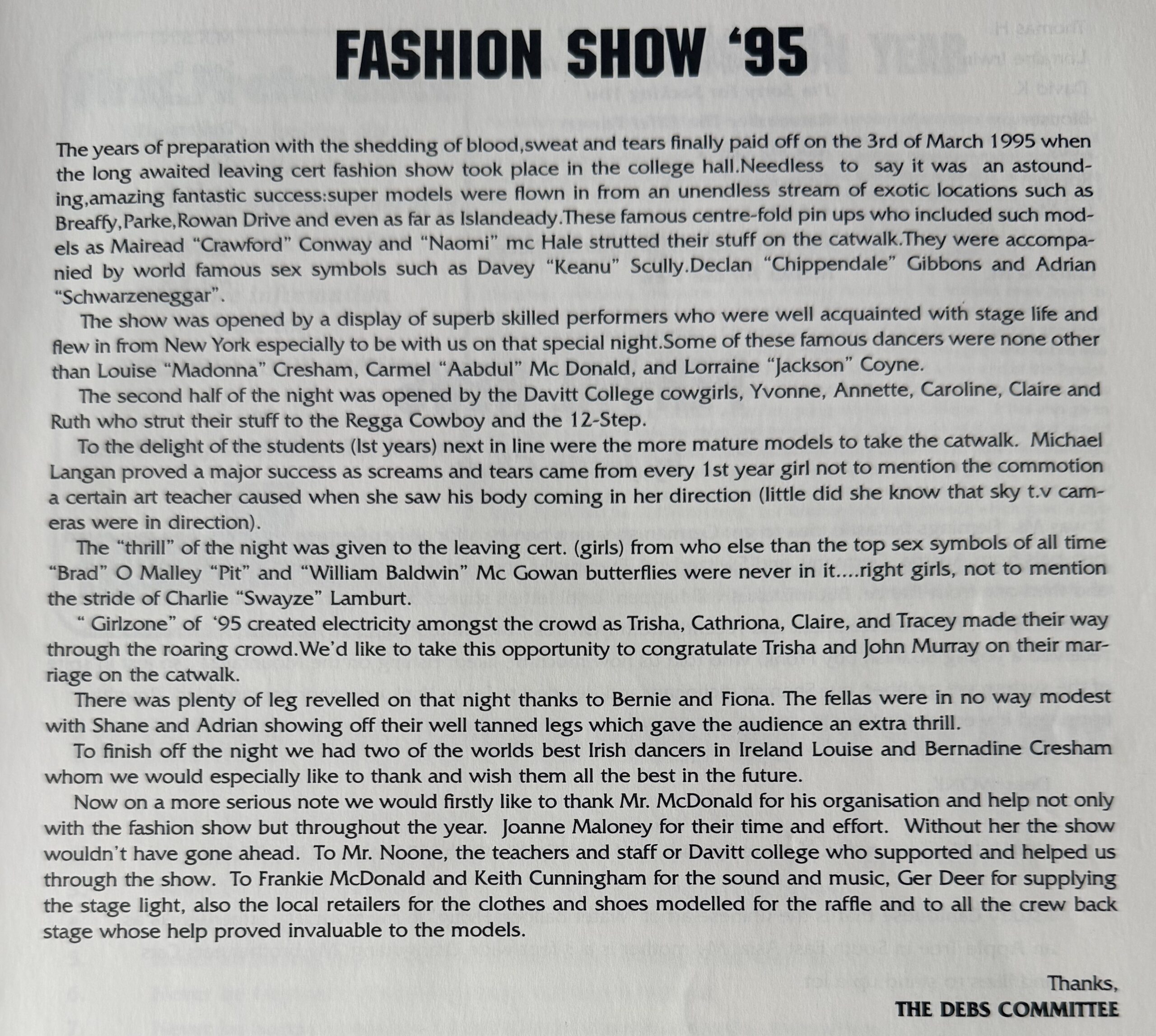 Debs Fashion Show