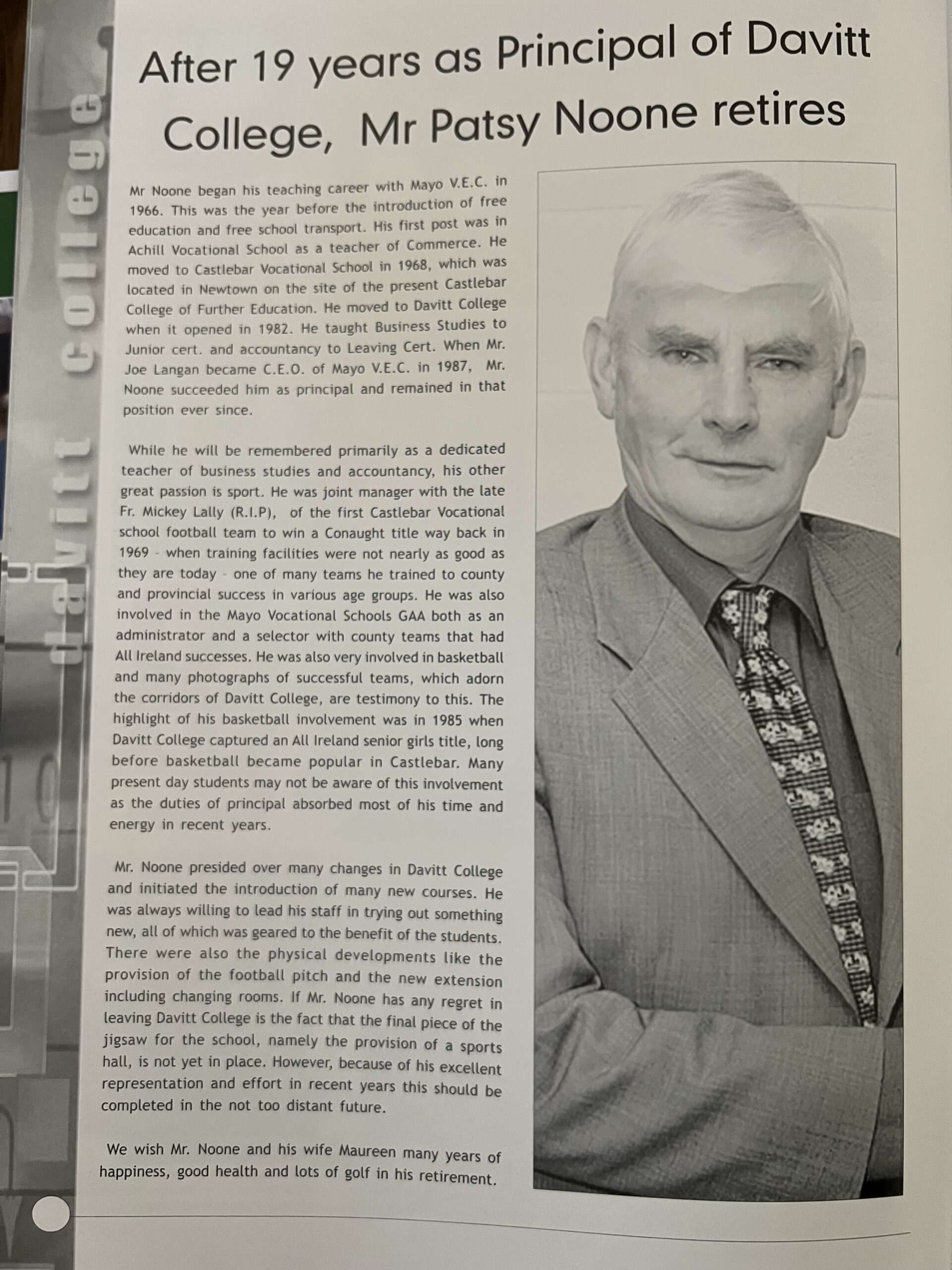 Patsy Noone Retirement
