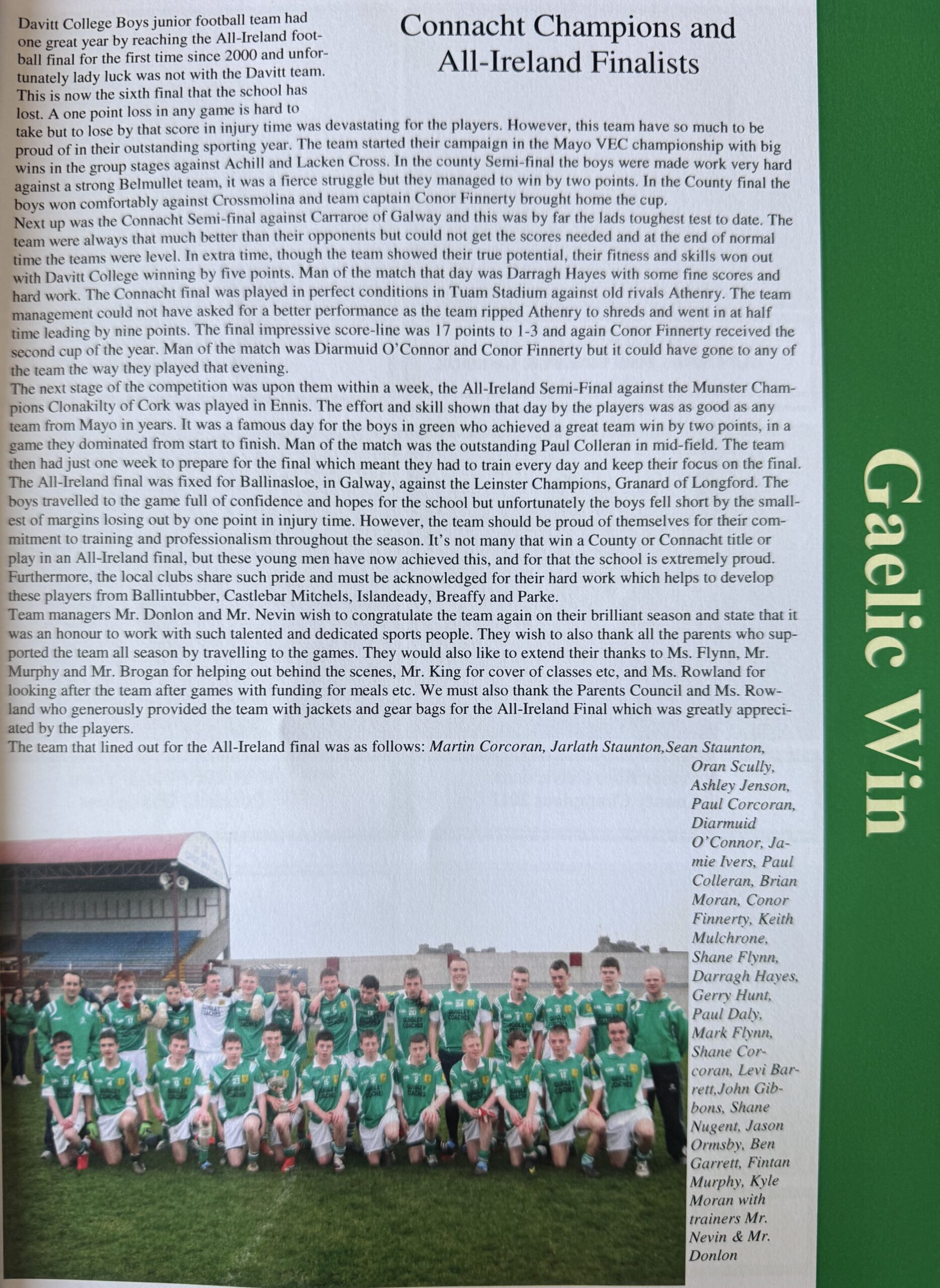 Junior Boys GAA