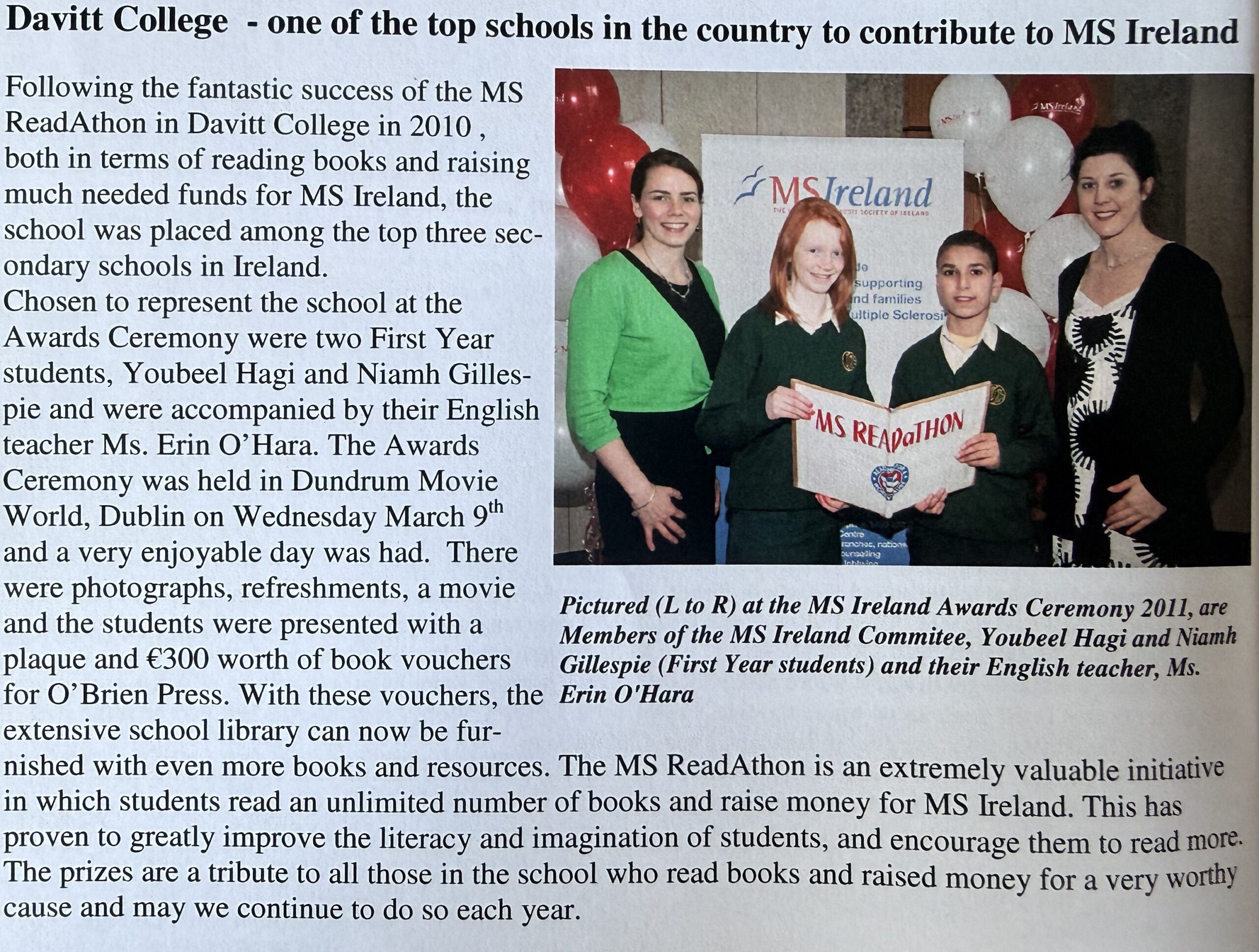 MS ReadAthon Awards
