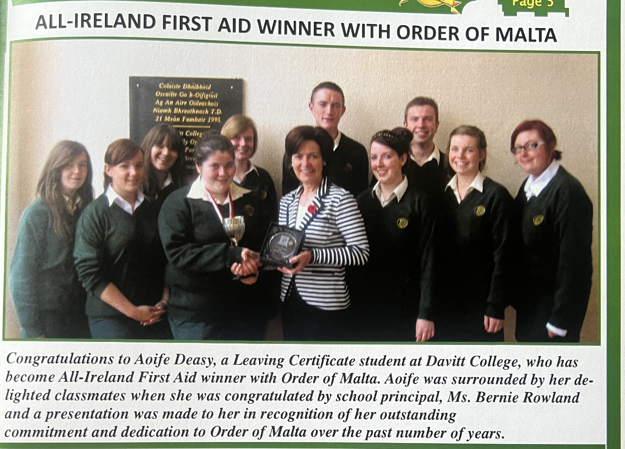 Aoife Deasy First Aid Winner