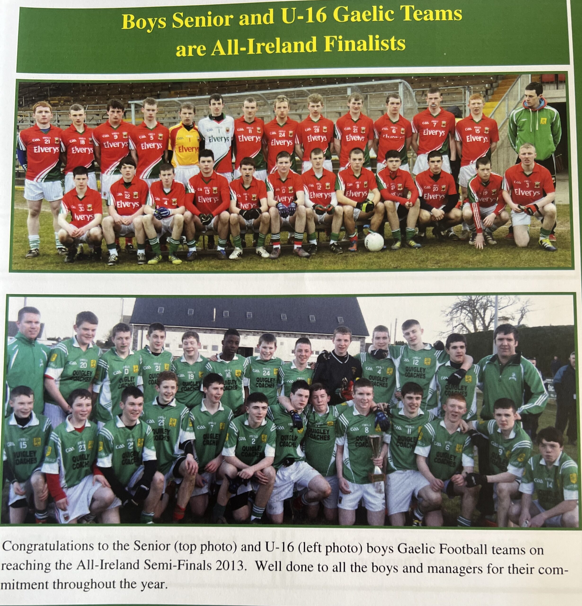 Boys Gaelic Teams All-Ireland Finalists