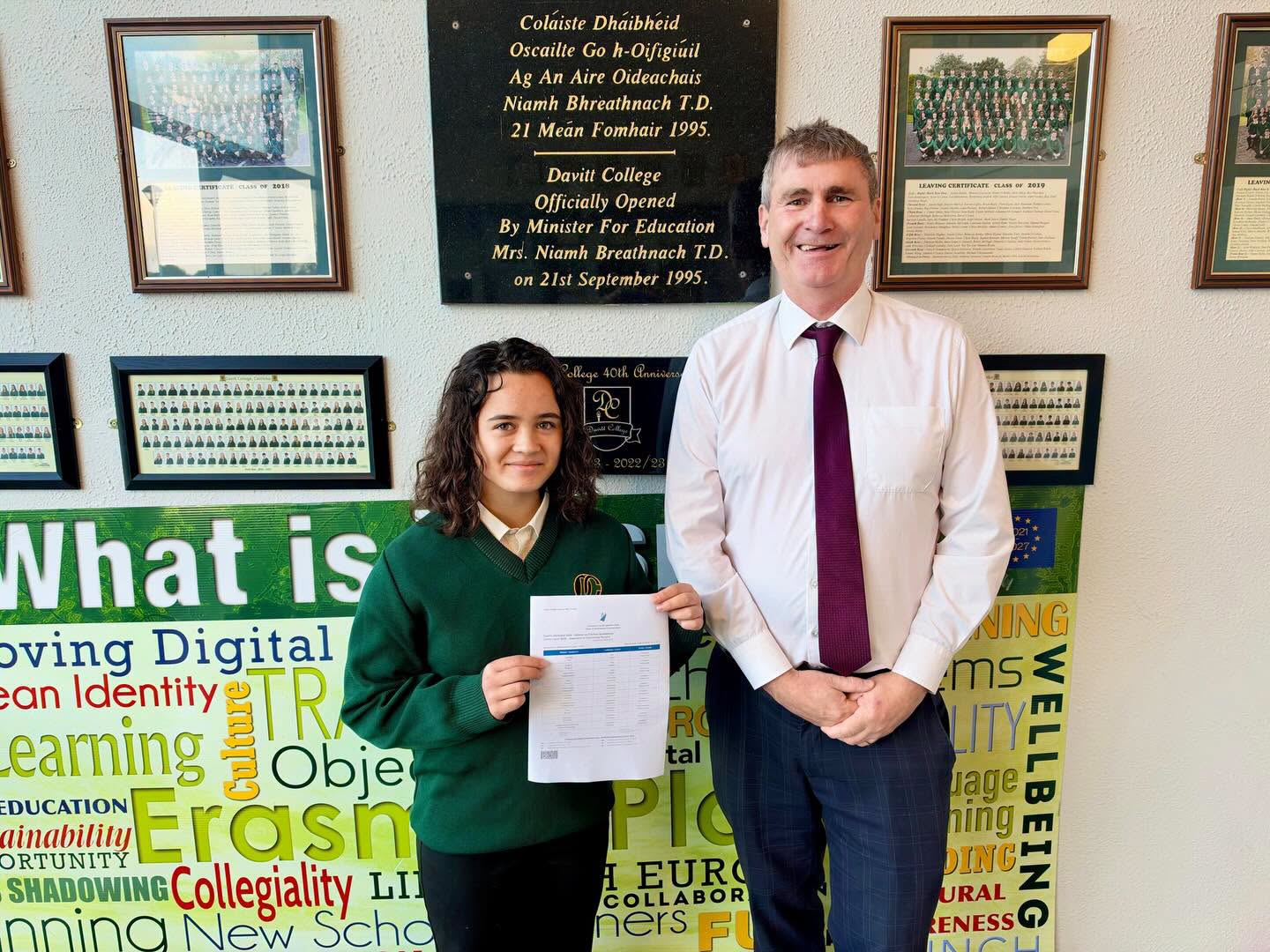Alannah Bourke of Davitt College, who achieved nine Junior Cycle Distinctions
