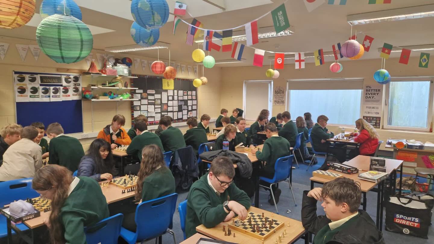 Students taking part in Chess Club at Davitt College