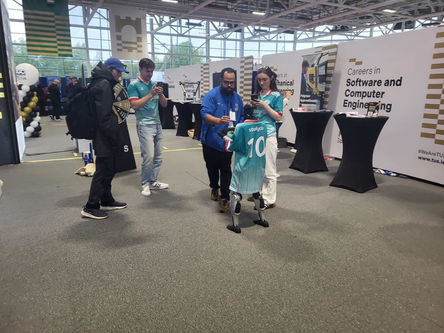 Davitt College students engaging with careers fair exhibitors