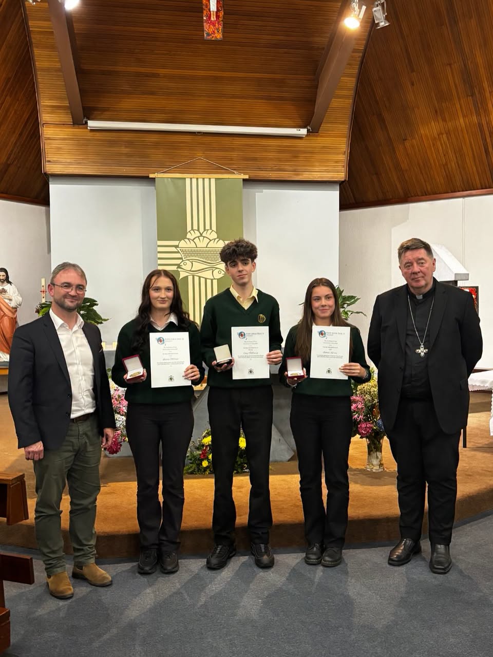 Davitt College students at the award ceremony in Breaffy Church