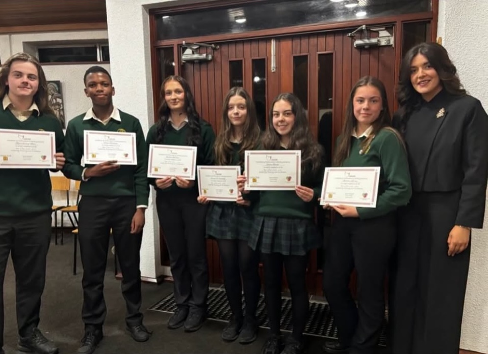 Davitt College students celebrating their achievements