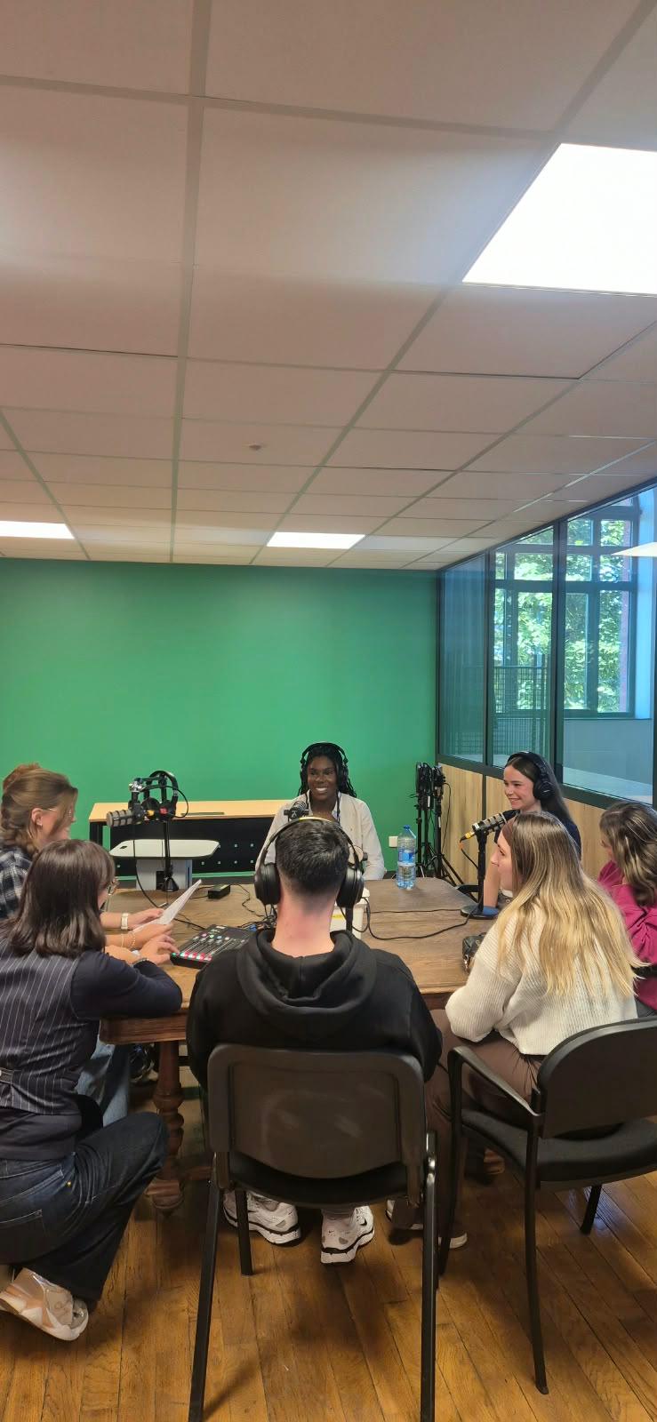 Students participating in the Erasmus+ podcasting workshop